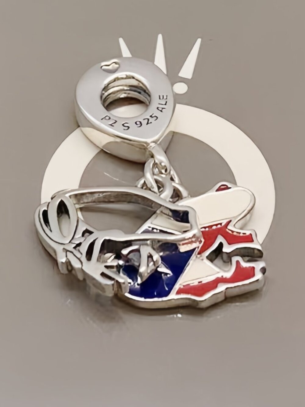 Pandora Love Puerto Rico Enamel Dangle Charm